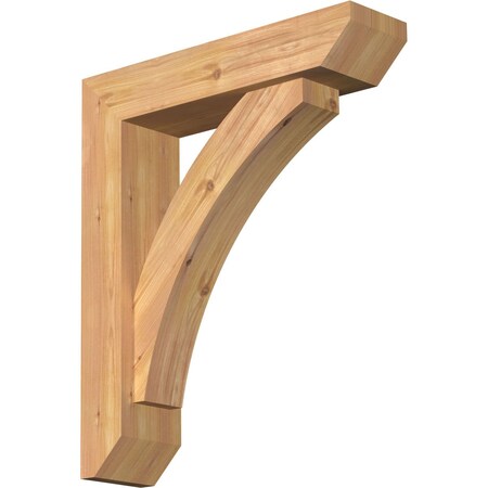 Ekena Millwork Thorton Slat Smooth Bracket w/ Offset Brace, Western Red Cedar, 5 1/2"W x 22"D x 26"H BKT0604X22X26THR06SWR